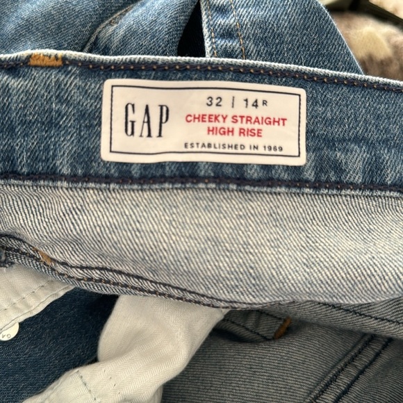 GAP CHEEKY STRAIGHT HIGH-RISE JEAN LIGHT INDIGO SIZE 32/14R - Picture 4 of 6